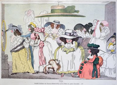 Caricatura de la moda de los sombreros grandes, 1786 de Thomas Rowlandson